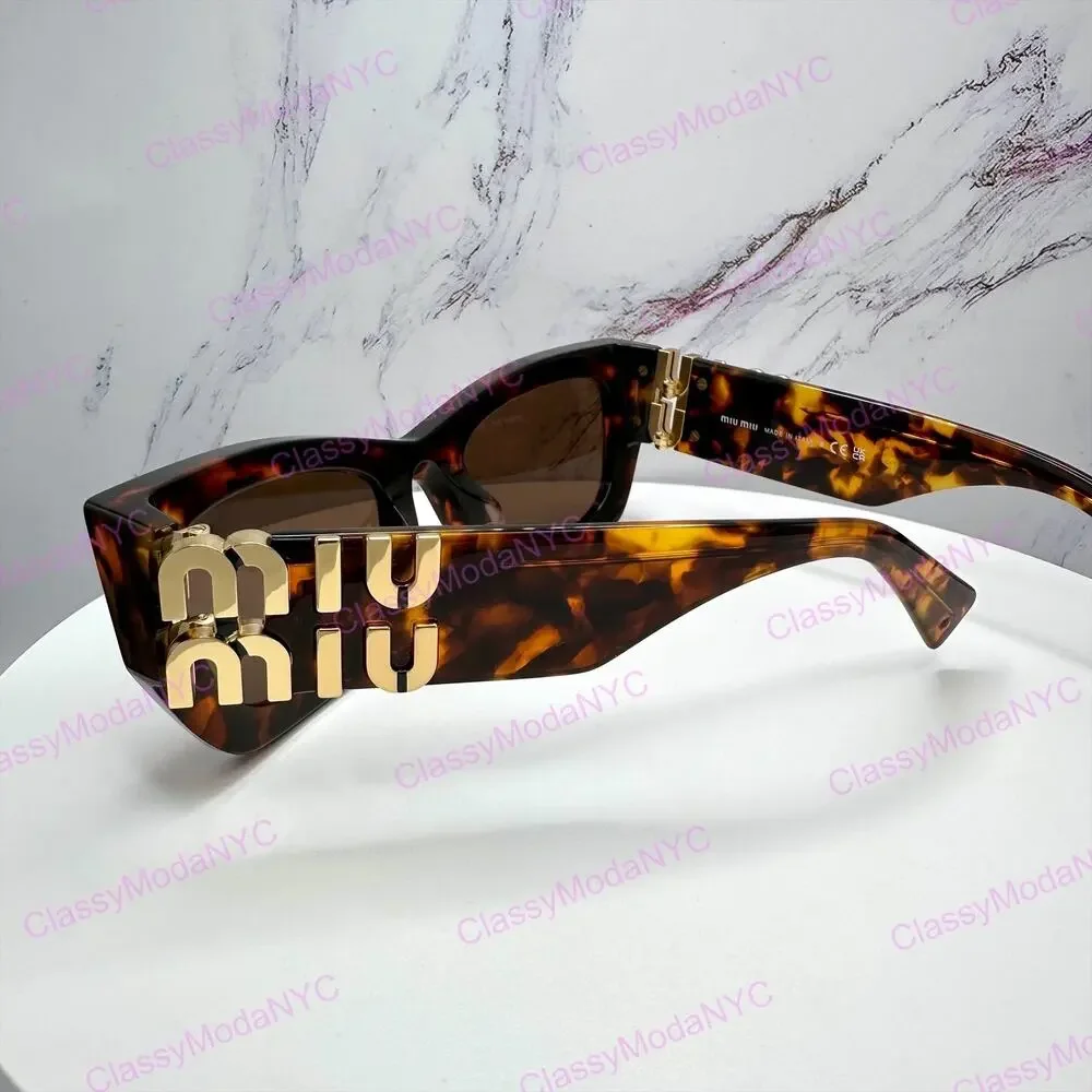 New MIU MIU Sunglasses Runway Glimpse Authentic Brown Tortoise Square Cat Eye